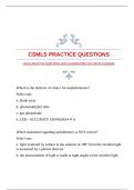 CSMLS PRACTICE QUESTIONS WITH GUARANTEED ACCURATE ANSWERS