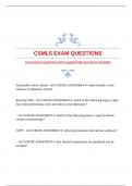 CSMLS EXAM QUESTIONS WITH GUARANTEED ACCURATE ANSWERS