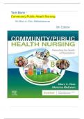 Test Bank - Community Public Health Nursing by Mary A. Nies, MelanieMcEwen 8th Edition 2024 ||WITH COMPLETE SOLUTION |GRADE A+.