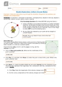 PHY012 Physics Laboratory/ gizmo Student Exploration: Uniform Circular Motion_Fall 2021 Answered 100% correct