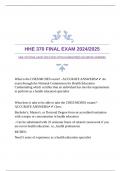 HHE 370 FINAL EXAM 2024/2025 WITH GUARANTEED ACCURATE ANSWERS