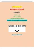 Official summer 2024 Pearson Edexcel 8BS0/01 GCE AS Level In Business (8BS0) Paper 01 Marketing and People Merged Question Paper + Mark Scheme