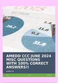 AMEDD CCC JUNE 2024 MISC QUESTIONS WITH 100% CORRECT ANSWERS!!