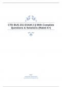 CTD BUS 231 EXAM 2 || With Complete Questions & Solutions (Rated A+)