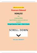 Official summer 2024 Pearson Edexcel 9GN0/02 GCE In German (9GN0) Paper 02 Written response to works and translation Merged Question Paper + Mark Scheme