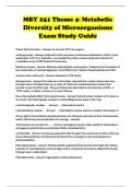 MBY 251 Theme 4- Metabolic Diversity of Microorganisms Exam Study Guide