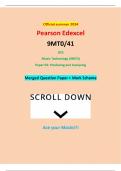 Official summer 2024 Pearson Edexcel 9MT0/41 GCE Music Technology (9MT0) Paper 04: Producing and Analysing Merged Question Paper + Mark Scheme