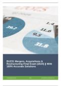 BU231 Mergers, Acquisitions & Restructuring Final Exam (2024) || With 100% Accurate Solutions