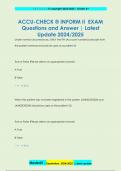 ACCU-CHECK ® INFORM II EXAM Questions and Answer | Latest  Update 2024/2025