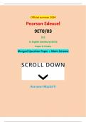 Official summer 2024 Pearson Edexcel 9ET0/03 GCE In English Literature (9ET0) Paper 3: Poetry Merged Question Paper + Mark Scheme