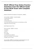 MCAT Official Prep Online Practice Questions from the Official Guide to the MCAT Exam with Complete Solutions