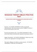 MASSAGE THERAPY MBLEX PRACTICE TEST WITH GUARANTEED ACCURATE ANSWERS