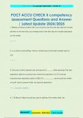 POCT ACCU CHECK II competency  assessment Questions and Answer  | Latest Update 2024/2025