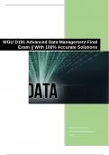 WGU D191 Advanced Data Management Final Exam || With 100% Accurate Solutions