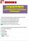 (2024 / 2025) NASM CES Retest Exam Questions and Verified Answers, 100% Guarantee Pass Score