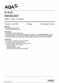 2024 AQA A-LEVEL SOCIOLOGY PAPER 2