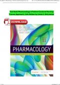 Test Bank Pharmacology A Patient-Centered Nursing Process Approach, 11th Edition by Linda E. McCuistion All Chapters Complete Guide A+ ISBN:9780323399166 Newest Edition 2024 Instant Pdf Download