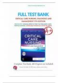 Test Bank for Critical Care Nursing Diagnosis and Management 9th Edition by Linda D. Urden, Kathleen M. Stacy with  All Chapters 1-41 |original 100% verified!!!