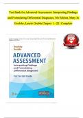 TEST BANK For Advanced Assessment Interpreting Findings and Formulating Differential Diagnoses, 5th Edition by Goolsby, Verified Chapters 1 - 22, Complete Newest Version