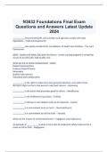 N3632 Foundations Final Exam Questions and Answers Latest Update 2024