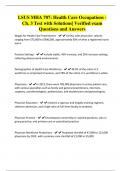 LSUS MHA 707: Health Care Occupations - Ch. 3 Test with Solutions| Verified exam Questions and Answer