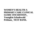 Women’s Health A Primary Care Clinical Guide 5th Edition Youngkin Schadewald Pritham Test Bank