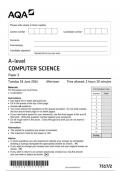 AQA A LEVEL COMPUTER SCIENCE PAPER 2 JUNE 2024 FINAL QUESTION PAPERS AND MARKS SCHEME 