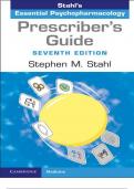 Test Bank For STAHL’S ESSENTIAL PSYCHOPHARMACOLOGY Prescriber’s Guide SEVENTH EDITION Stephen M. Stahl