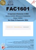 FAC1601 Assignment 2 (COMPLETE ANSWERS) Semester 2 2024 - DUE 16 September 2024