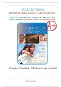 Test Bank For Maternal Child Nursing Care, 7th Edition by Shannon E. Perry, Marilyn J. Hockenberry, Mary Catherine Cashion, 9780323776714, All Chapters (1-50) UPDATED