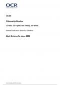 OCR GCSE Citizenship Studies  paper  (J270_03) Mark scheme_ June 2024