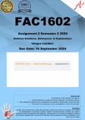 FAC1602 Assignment 2 (COMPLETE ANSWERS) Semester 2 2024 - DUE 16 September 2024