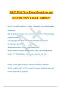 ASLP 3030 Final Exam Questions and Answers 100% Solved | Rated A+