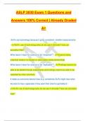 ASLP 3030 Exam 1 Questions and Answers 100% Correct | Already Graded A+