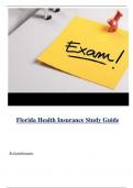 Florida Health Insurance Study Guide ( Latest 2024 / 2025 ) Actual Questions and Answers 100% Correct