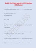 Bio 104 Final Exam Questions With Solutions  100% Correct