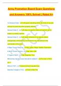 Army Promotion Board Exam Questions and Answers 100% Solved | Rated A+