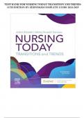 TEST BANK FOR NURSING TODAY TRANSITION AND TRENDS 11TH EDITION BY ZERWEKH/COMPLETE GUIDE 2024-2025