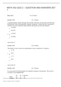   MATH 302 QUIZ 2 – QUESTION AND ANSWERS SET 1