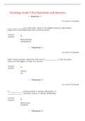 Sociology week 5 Test Questions and Answers,100% CORRECT