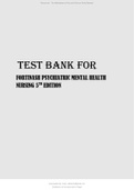 Fortinash: Psychiatric Mental Health Nursing, 5th Edition Latest Updated Test Bank.