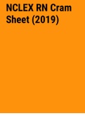 2019 NCLEX RN Cram Sheet 