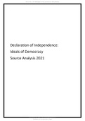 Declaration of Independence: Ideals of Democracy Source Analysis 2021