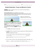 Columbia High School, Lake City PHY 20532-18 gizmo/ Student Exploration: Torque and Moment of Inertia Gizmo; 2021