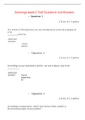 Sociology week 3 Test Questions and Answers,100% CORRECT