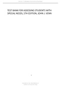 Latest Test Bank for Assessing Students with Special Needs 5th Edition is written by John J. Venn 