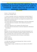 Essentials of Psychiatric Mental Health Nursing 8th Edition Concepts of Care in Evidence- Based Practice 8th Edition Morgan Townsend Test Bank, complete all chapters.