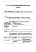 NURS 5315 Advanced Pathophysiology Cancer    Module Objectives with Advanced Organizers