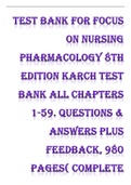 FOCUS ON NURSING PHARMACOLOGY 8TH EDITION KARCH TEST BANK ALL CHAPTERS COVERED LATEST 2021.