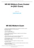 NR 602 Midterm Exam Graded A+{2021 Exam}